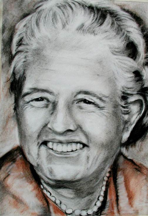 Grandma Bea - 2001 - graphite, charcoal, pastel